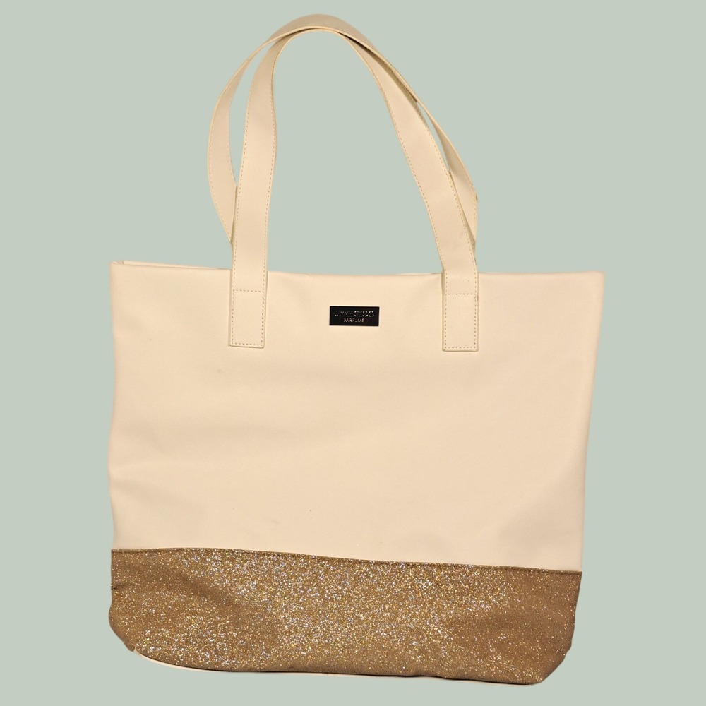 Jimmy Choo Parfums White Gold Glitter Tote Bag Shoulder Bag CH003G65USA